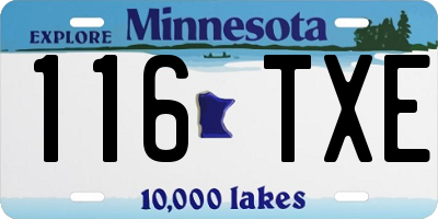 MN license plate 116TXE