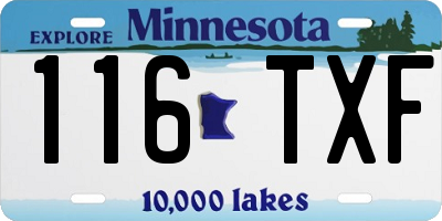 MN license plate 116TXF