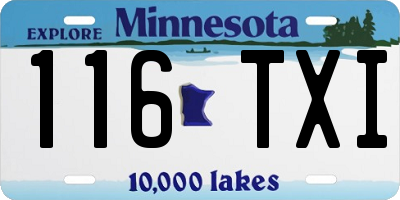 MN license plate 116TXI