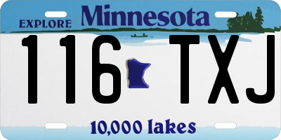 MN license plate 116TXJ