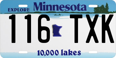 MN license plate 116TXK
