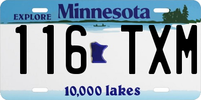 MN license plate 116TXM