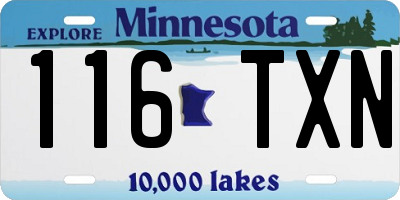 MN license plate 116TXN