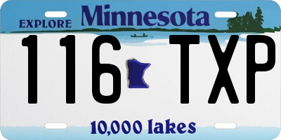 MN license plate 116TXP