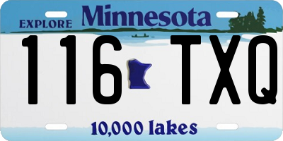 MN license plate 116TXQ