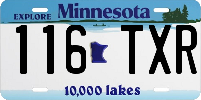 MN license plate 116TXR