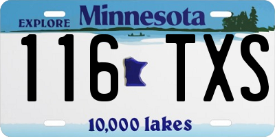 MN license plate 116TXS