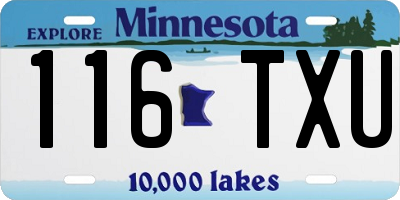 MN license plate 116TXU