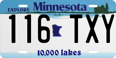 MN license plate 116TXY