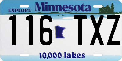 MN license plate 116TXZ