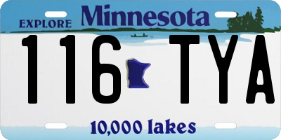 MN license plate 116TYA