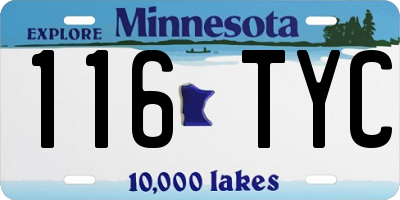 MN license plate 116TYC