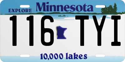 MN license plate 116TYI