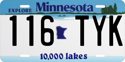 MN license plate 116TYK