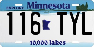 MN license plate 116TYL