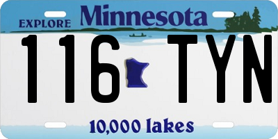MN license plate 116TYN