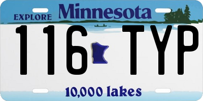 MN license plate 116TYP