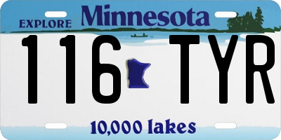 MN license plate 116TYR