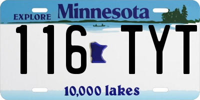 MN license plate 116TYT