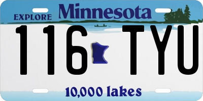 MN license plate 116TYU
