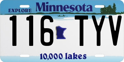 MN license plate 116TYV