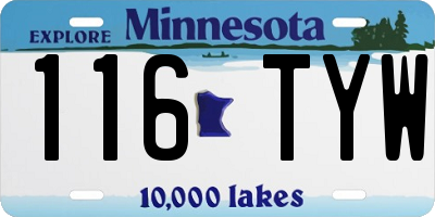 MN license plate 116TYW