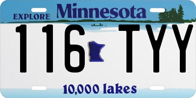 MN license plate 116TYY