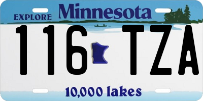 MN license plate 116TZA