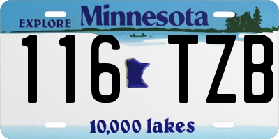 MN license plate 116TZB