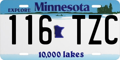 MN license plate 116TZC