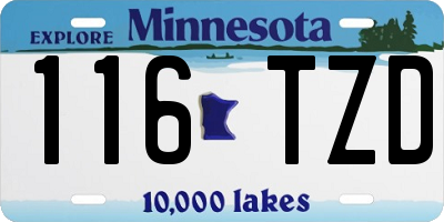 MN license plate 116TZD