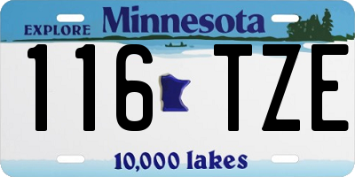 MN license plate 116TZE