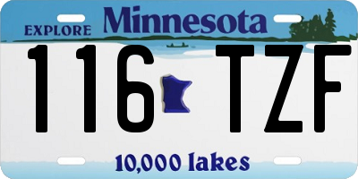MN license plate 116TZF