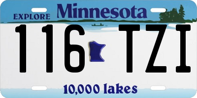 MN license plate 116TZI