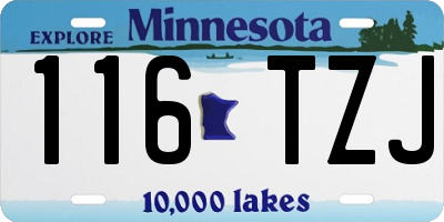 MN license plate 116TZJ