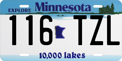 MN license plate 116TZL