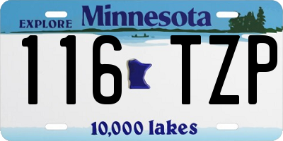 MN license plate 116TZP