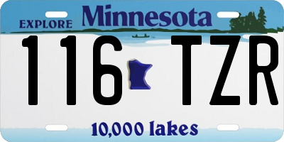 MN license plate 116TZR