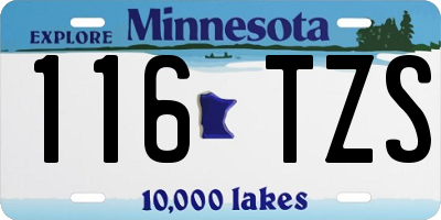 MN license plate 116TZS