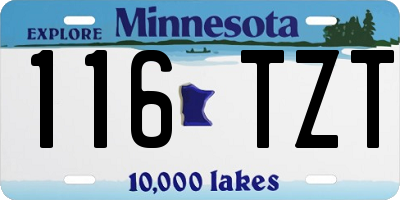 MN license plate 116TZT