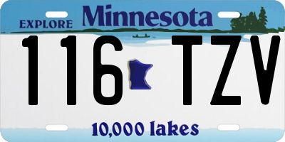 MN license plate 116TZV