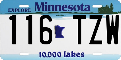 MN license plate 116TZW