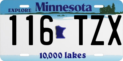 MN license plate 116TZX