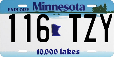 MN license plate 116TZY