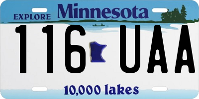 MN license plate 116UAA