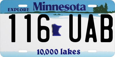MN license plate 116UAB