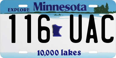 MN license plate 116UAC