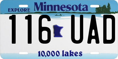 MN license plate 116UAD