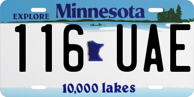MN license plate 116UAE
