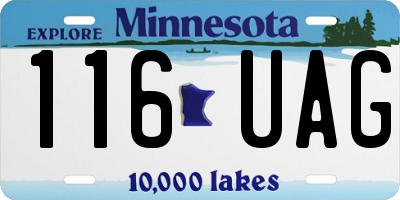MN license plate 116UAG